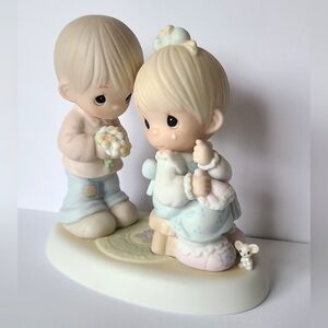 90s Precious Moments Boy Girl Love Couple Collectible Porcelain Figurine